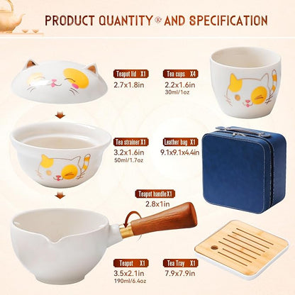 Chinese Tea Set Gongfu Tea set, Portable Teapot Set - Image 4