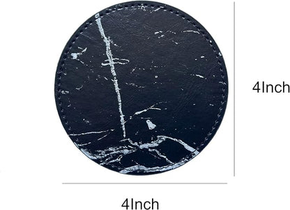 Set of 6 Leather Coasters, Round Coasters - Image 2