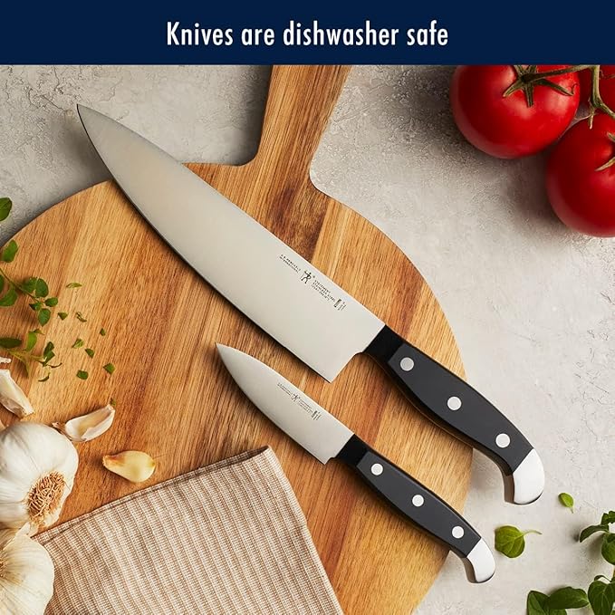 HENCKELS Statement Premium Quality 15-Piece Set with Block, Natural, Razor-Sharp, German Engineered Informed by 100+ Years of Mastery, Lightweight and Strong, Dishwasher Safe