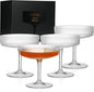 Coupe Glasses | Set of 4 | 7oz Premium Crystal Cocktail Glassware for Champagne, Martini, Cosmopolitan & More | Elegant Stemmed Glasses in Gift Box