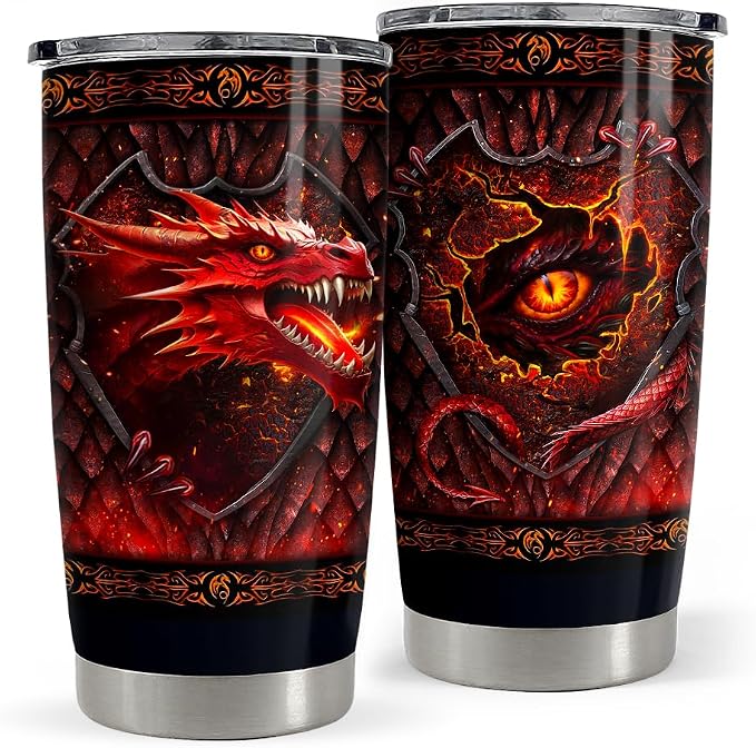 SANDJEST Dragon Tumbler 20oz Stainless Steel Insulated Coffee Travel Mug Cup by SANDJEST