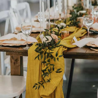 Cheesecloth Table Runner Gauze Table Runner Gold Table Runner 36x120 inches Rustic Cheese Clothes Fabric 10FT Romantic Wedding Runner Boho Sheer Table Runner for Reception Party Birthday Decorations