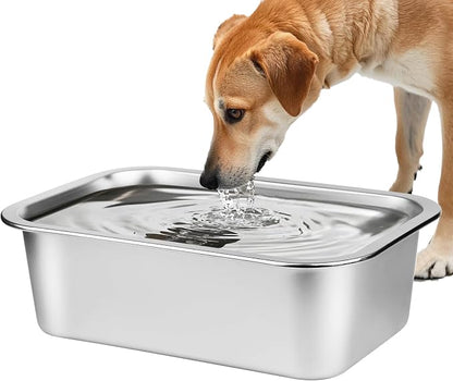 Ohtomber 2.65 Gallons Stainless Steel Dog Bowl, Big Pet Water & Food Bowl | by Ohtomber