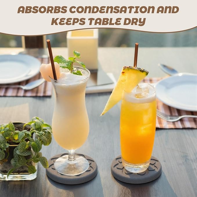 6 Pcs Diatomaceous Earth Absorbent Coasters - Image 5