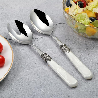2-piece Salad Servers Stainless Steel Salad Serving Set Salad Fork and Spoon - Image 2