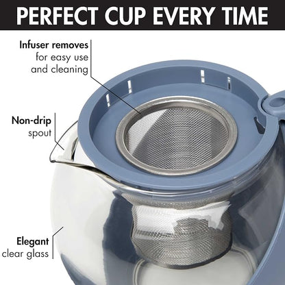 Primula Half Moon Teapot with Removable Infuser, Glass Tea Maker with Reusable - Image 6