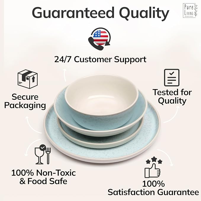32 Piece Stoneware Dinnerware Set - Image 8