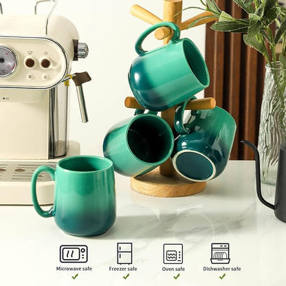 HASENSE 15oz Ceramic Mug Set of 4, Housewarming Gift Idea - Image 3