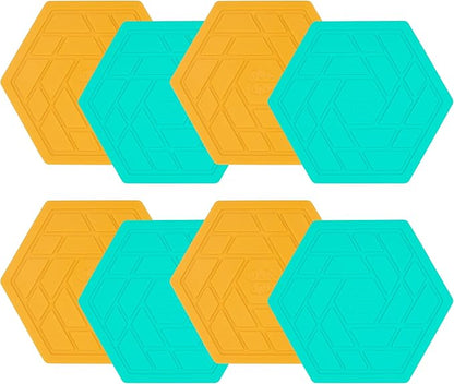 Silicone Drink Coasters Set of 8,Flexible & Heat-Resistant - Perfect for Home Decor & Table Protection (Saltwater/Mango)