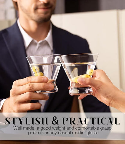 Martini Glasses Set of 12, 8oz Coupe Cocktail Glasses - Image 3