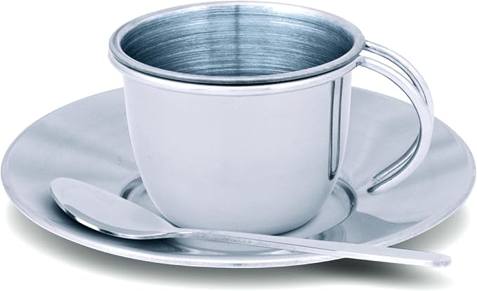 Melissa & Doug Stainless Steel Pretend Play Tea Set and Storage Rack - Image 8