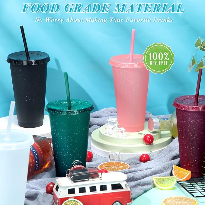 Honeydak 15 Pack Tumbler with Straw and Lid Bulk Cups - Image 5