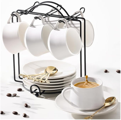 Lareina 3-Ounce Porcelain Espresso Cups Set of 6, Stackable Coffee Cups by Lareina