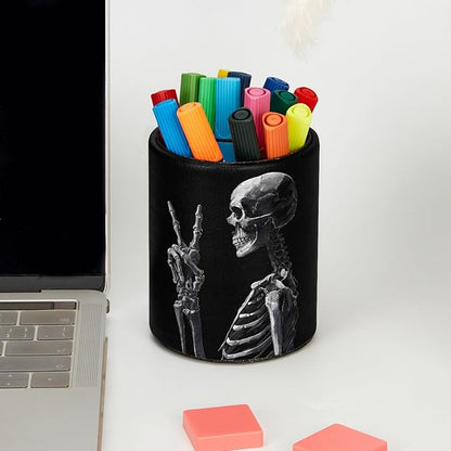 Cool Skeleton Leather Pen Holder - Image 5