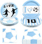 180Pcs Blue Soccer Party Supplies Paper Plates and Napkins Serve 60 | by Hpscdyo