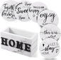 Queekay Coasters Set of 6 House Warming Gifts New Home Wooden Farmhouse Drink by Queekay