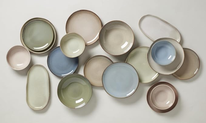 Oneida Organic Shades Sage Green Stoneware 2-Piece Serving Platter Set | - Image 12