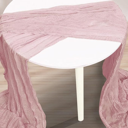 1 Pack Dusty Pink Cheesecloth Table Runner 35x120 Inch 10Ft Rustic Gauze Cheese - Image 3