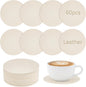 60Pcs Round Leather Coasters for Drinks, Drinking Coaster, 1.5 mm Thickness by GLASSWINDS