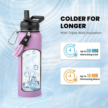 RAYMYLO Insulated Water Bottle 40 oz, Triple Wall Vacuum Stainless Steel | - Image 2