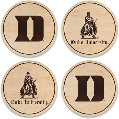 LazerEdge Duke Blue Devils Wooden Coaster Set - Maple Wood - Officially Licensed Product - 4-Pack