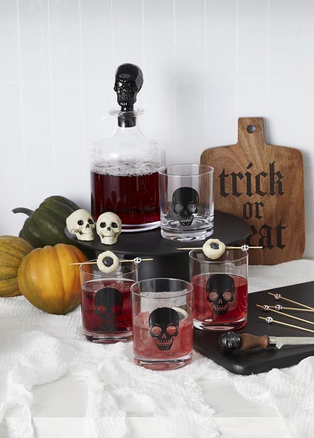 Oneida Barware, 5-Piece Skeleton Whiskey Set, 4 Drinking Glasses & 1 Decanter - Image 5
