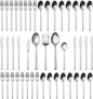 Alata Cube 45-Piece Forged Stainless Steel Flatware Set Cutlery Set,Service for 8,Silver Finish,Dishwasher Safe