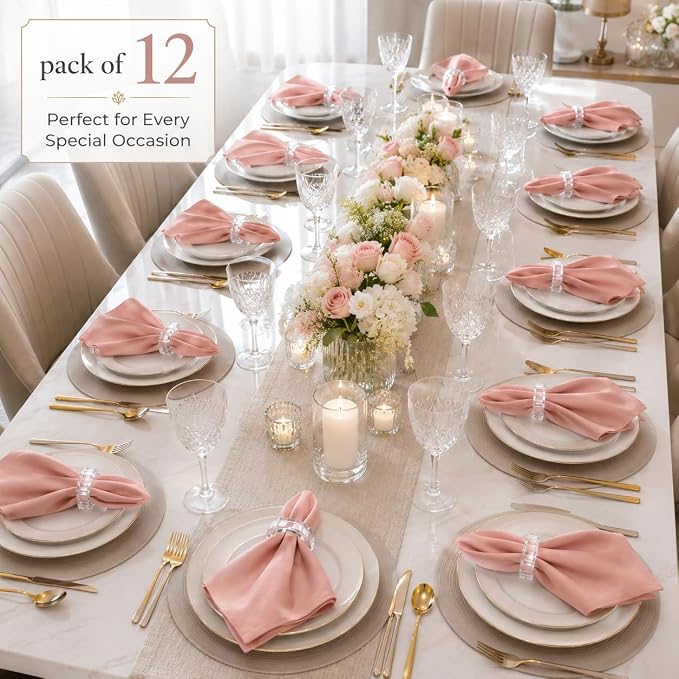 ALPHA Living HOME Acrylic Napkin Rings Set of 12 - Image 7