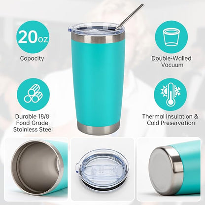 IEOVIEE 32 Pack 20oz Stainless Steel Insulated Bulk Tumblers - Image 5