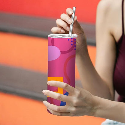 16 Pack Sublimation Tumblers Edge Blanks Skinny Straight Bulk 20 oz, Stainless Steel Double Wall Insulated Tumbler with Straw & Lids for Heat Transfer, White