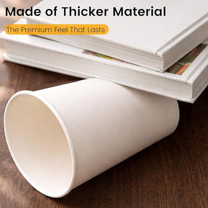 12 oz Paper Coffee Cups, 300 Pack Bulk Disposable White Paper Cups - Image 4