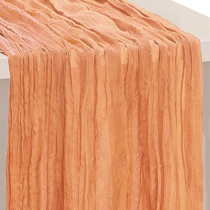 1 Pack Coral Cheesecloth Table Runner 35x120 Inch 10Ft Rustic Gauze Cheese by SuBleer