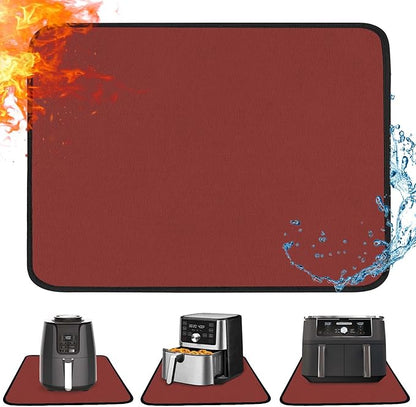 Heat Resistant Mat for Air Fryer, 16 x 24in Heat Resistant Mat for Countertop, Fireproof Silicone Countertop Protector Appliance Slider for Air Fryer, Coffee Maker, Toaster, Oven (Red)