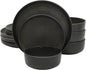 Gibson Elite Pasco 12 Piece Plates and Bowls Reactive Glaze Dishes Stoneware by GibsonHomewares