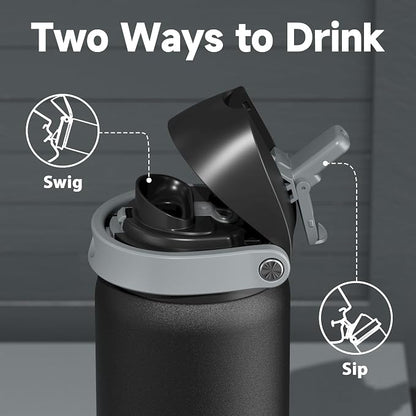 32 oz Insulated Water Bottle for Sports: Meoky Stainless Steel Water Bottle - Image 3