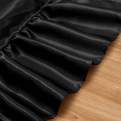 2 Pack Black Satin Table Runner 12 x 108 Inch | Ruffle Design, Luxurious Dining - Image 5