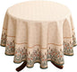 patdrea Designer Linen Vintage Tablecloth for Round Table,Anti-Wrinkle Durable Breathable French Table Cloth,Dacorative for Kitchen Dining,Party,Christmas,Thanksgiving,Diameter 55"-Cudillero
