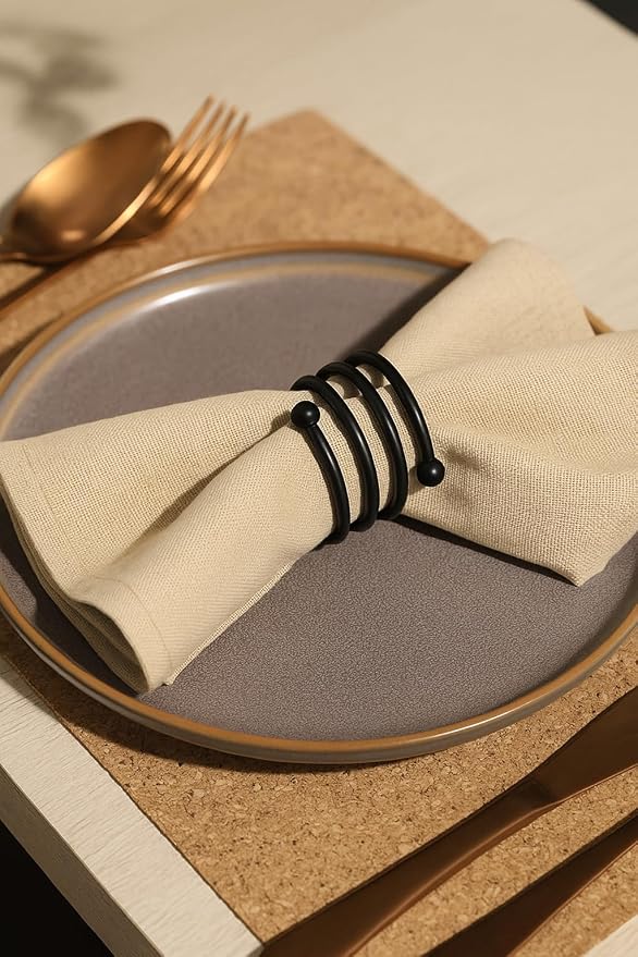 ALPHA Living HOME Metal Spiral Napkin Rings Set of 12 - Image 2