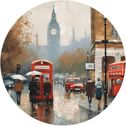 4Pcs Leather Coaster for Drinks London Impression Cup Coasters Aesthetic Drink - Image 9