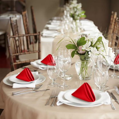 P Pothuiny 50 Pcs Red Satin Napkins 17 x 17 Inch, Satin Cloth Napkins | Square - Image 7