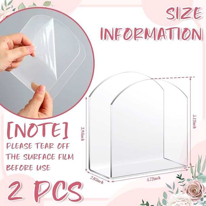Patelai 2 Pack Crystal Acrylic Clear Napkin Holder - Image 3