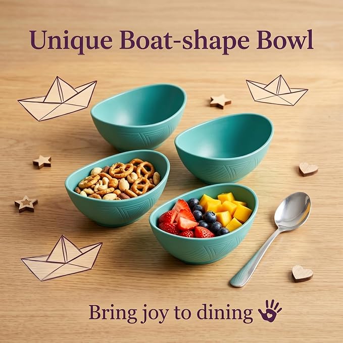 10oz Wheat Straw Bowls Set of 6, Unbreakable Plastic Bowls Reusable - Image 4