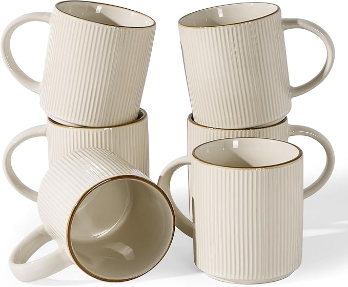 famiware Coffee Mug Set for 6, Star 16 oz Catering Mugs Cup Set by Famiware
