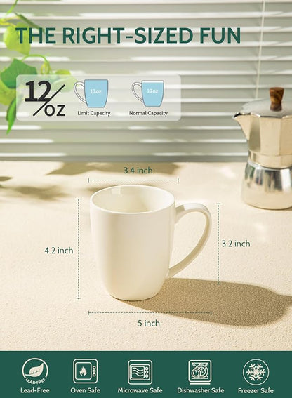 Sweese Porcelain White Coffee Mugs - Image 6