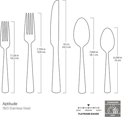 Oneida Aptitude Champagne Satin 20-Piece Silverware Set - Image 6