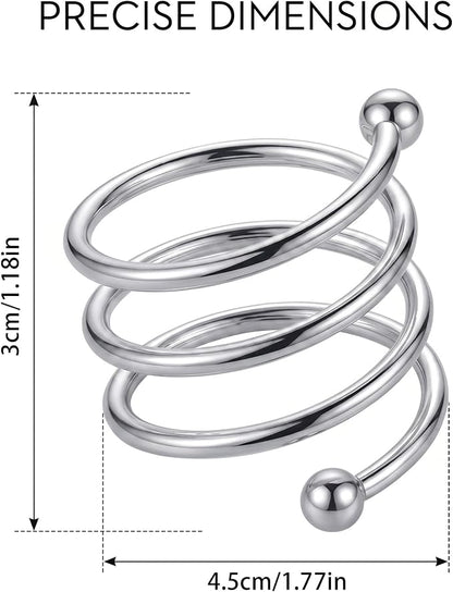 Napkin Ring Set of 8, Metal Serviette Holders - Image 5