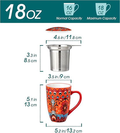 vancasso 18 Oz Tea Infuser Mug - Image 2