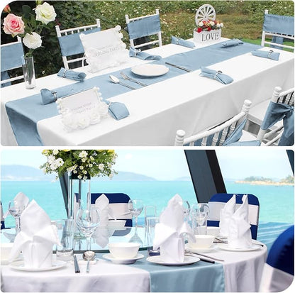 12 Pack Dusty Blue Satin Table Runner 12 x 108 Inch Long Premium Table Runners - Image 6