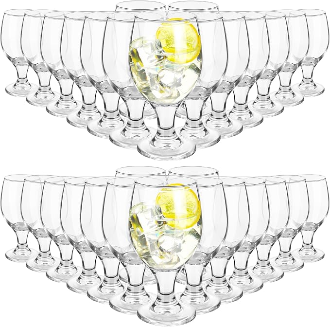 Patelai Set of 30 Water Goblet, 13.5 oz Clear Drinking Glasses Bulk Dishwasher by Patelai