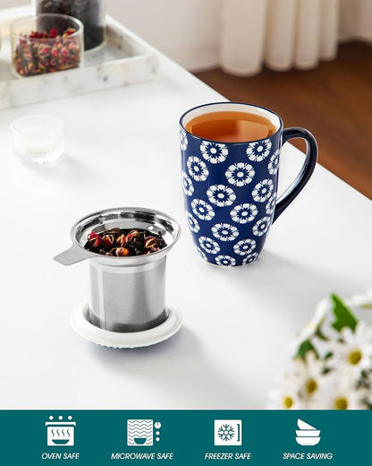 vancasso SELENE Porcelain Tea Mug, 18 oz Porcelain Tea Cup - Image 3